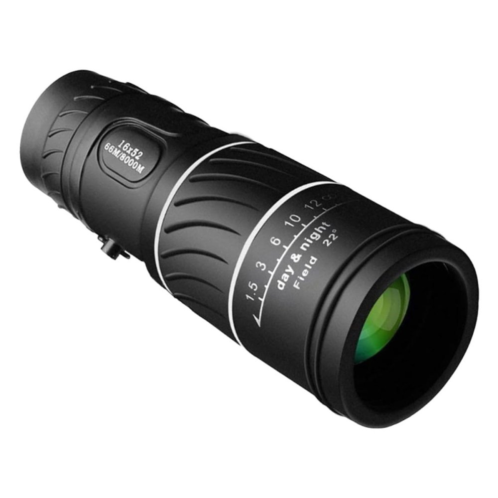 SECFOU High-Magnification 16X52 Night Vision Monocular Telescope for Outdoor Travel and Astronomy, Portable Black Low-Light Single-Tube Scope for Adults