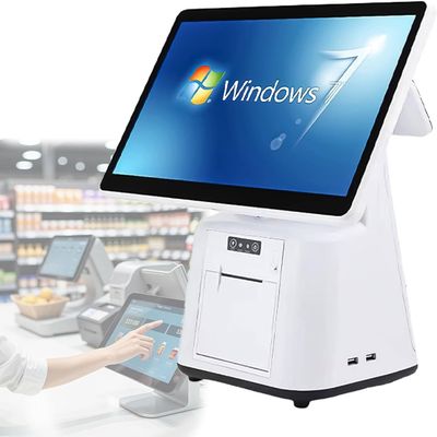 HaiZethonic Cash Registers for Small Business,Multi Touch Main Display,15.6" HD Customer Screen,8GB Ram + 128/256GB Ssd Cash Registers,Printer 58/80mm for Commercial & Retail Dual-128G/80mm
