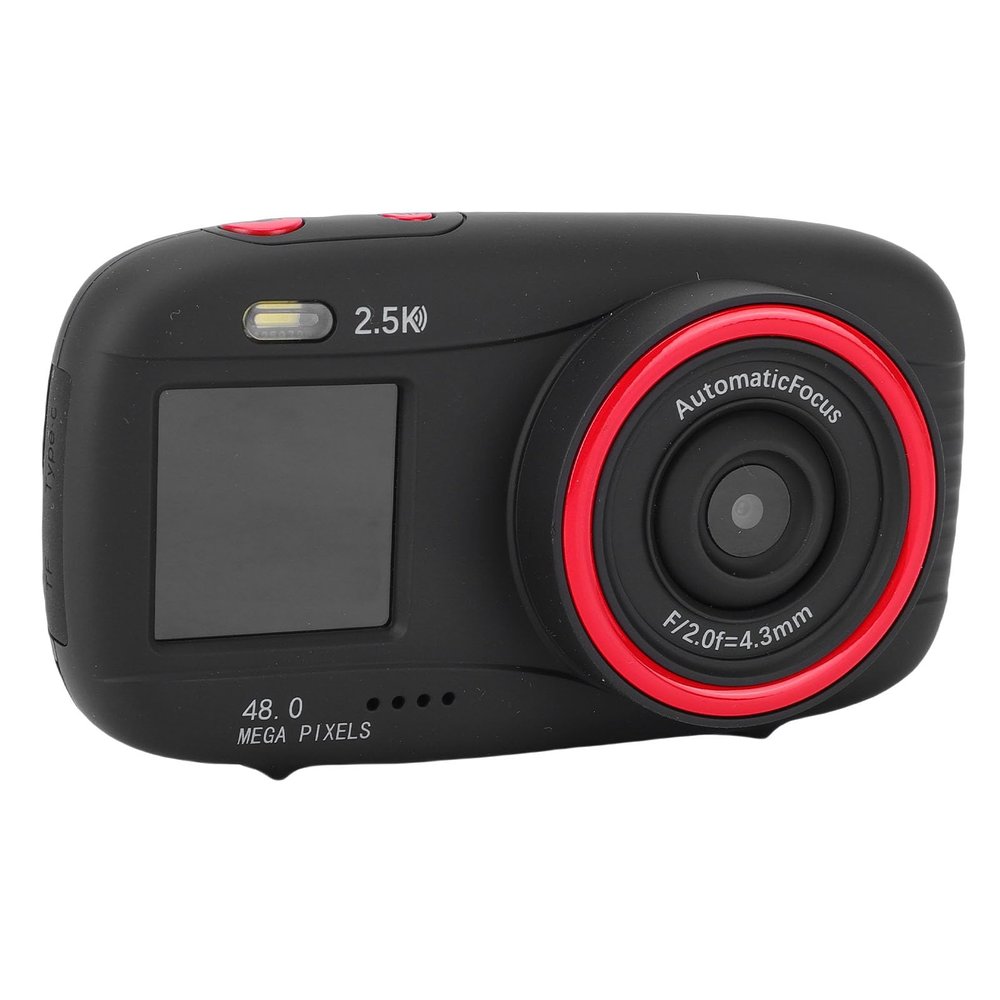 Wisoqu Digital Camera, 48MP 2.5K HD Dual Screen WiFi Selfie Camera with 16X Zoom Autofocus, for Teens Students Boys Girls Travel (Black)