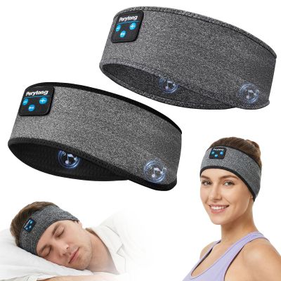 2 Pack Sleep Headphones Bluetooth 5.4 Headband, Sleeping Headband Headphones for Side Sleepers, Sweat Resistant Headband Earphones with Ultra-Thin Stereo Speakers for Sport Travel Yoga Airplane