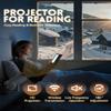 Projector for Reading  Window Projector Built-In Speaker & 210 Rotation, Mini 4k Supported Smart Projector with Wifi & Bluetooth, Auto Keystone, Cozy Reading & Bedroom Immersion (White) view 2