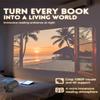 Projector for Reading  Window Projector Built-In Speaker & 210 Rotation, Mini 4k Supported Smart Projector with Wifi & Bluetooth, Auto Keystone, Cozy Reading & Bedroom Immersion (White) view 3