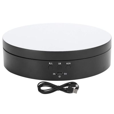 Electric Rotating Display Stand 3 Speeds 360 Degree Turntable Jewelry Holder USB Charging Mirror Jewelry Display Stand Watch Display Stand Cosmetic Showcase Rotating Display Stand Product Photography