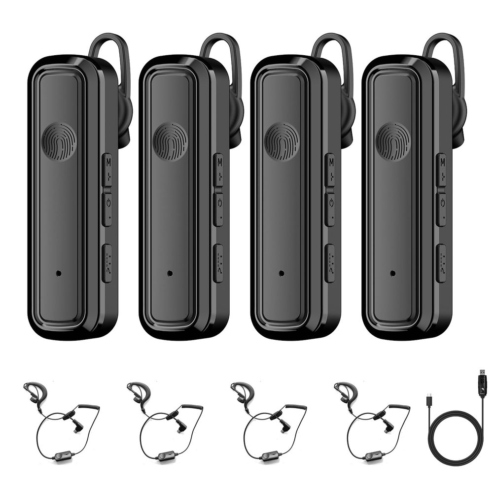 CBCBTWO N2S MAX Small Walkie Talkies with Earpiece Programming Cable,Two Way Radios Long Range,Mini Walkie Talkie Rechargeable for Adults,for Restaurant Supermarket Beauty Salon Family(4 Pack)