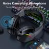 ciciglow Wireless Gaming Headset, Bluetooth Headphones with LED Lights, Low Latency, 40mm Drivers, Over Ear Gaming Earphones with Microphone for Esports Live Streaming (Black+Wireless BT Version) view 2