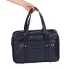 MINAOLULUS Waterproof PU Leather Messenger Laptop Bag, Shoulder Tote for Men and Women, Vintage School and Office Commuting Bag, Navy Blue Waterproof Computer Sleeve view 2