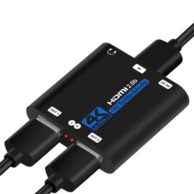 4K@60Hz HDMI Splitter 1x2, HDMI Splitter 1 in 2 Out for Dual Monitor, Supports Auto Scaling, HDCP 2.2, HDMI 2.0b, RGB 8:8:8, HDR 10, 3D for Xbox PS4/5 Fire Stick Cable Box
