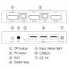 2 in 1 DP Switcher with Controller 4K@60Hz 2 in 1 Out Efficient Device Control Set KVM view 4