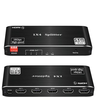 1x4 HDMI Splitter,1 in 4 Out HDMI Splitter + EDID Output,Support Ultra HD 4K,3D 1080P,Audio EDID Extractor Support HDMI Audio Output, 3D, HDCP2.2, HDR, EDID for Xbox PS5