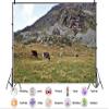 10X8ft Fabric European Countryside Farm Field Backdrop Peaceful Forest Edge Green Pasture Spring Summer Scenery Background Theme Party Outdoor Party Decorations Photo Studio Props view 2