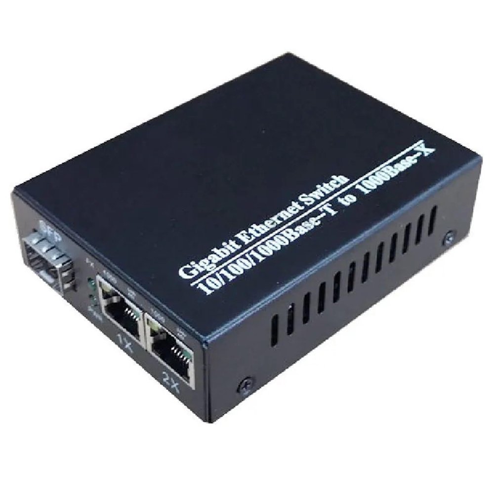 Gigabit Media Converter 1 Port sfp to 2 rj45 Optical Fiber GPOn/Epon OLT ethernet for IP Camera 10/100/1000M(LC 20KM EU Power)