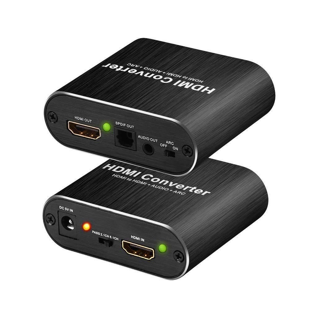 4K@60Hz HDMI Audio Extractor Splitter, 4K HDMI to HDMI Audio Converter + Optical Toslink SPDIF + 3.5mm Audio, 5.1 ARC Audio, HDMI Adapter for Fire Stick, Blu-Ray Player,OZV8
