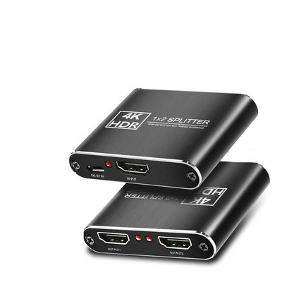 4k@60hz HDMI Splitter, 1 in 2 Out, Ultra HD 4K @ 60 Hz 1x2 HDCP1.4, Power HDMI Supports 3D Full HD 1080P Compatible with Xbox PS5/4/3 Blu-Ray Player Fire Stick Roku