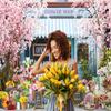 Flower Shop Backdrop Hello Spring Florist Pink Floral Photography Background for Spring Easter Girls Bridal Shower Wedding Party Decorations Banner Photo Props (8x6FT: 96x72 inch) view 4