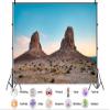 10X8ft Fabric Desert Backdrop Star Trails Circling Desert Sky Pole Wild West Sand Dunes Background for Western Cowboy Time Lapse Party Decorations Hiking Camping Photo Booth Props view 2