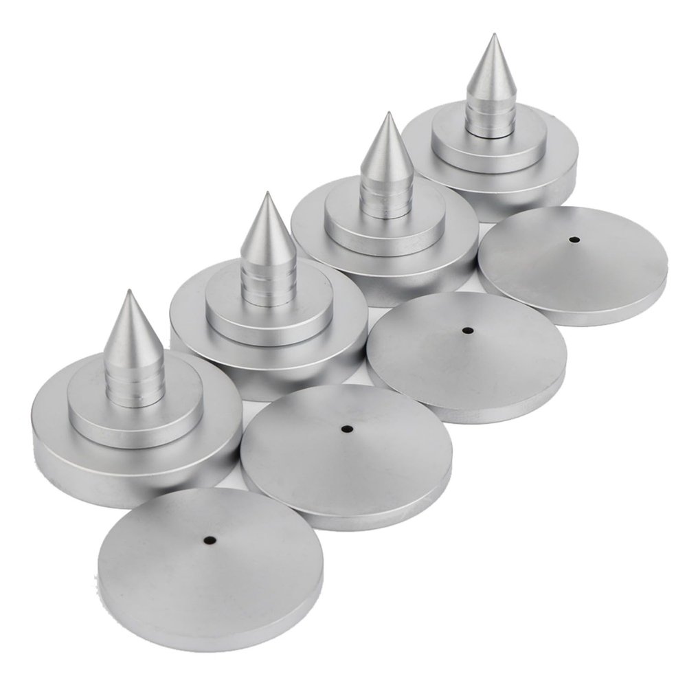 4Pcs Speakers Spikes Floor Protectors Adjustable Shockproof Speakers Isolation Stand Feet for Amplifiers Subwoofer Brass Sound Isolation Feet