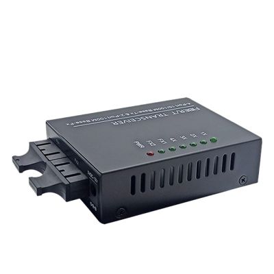 10/100M 20KM 2 Fiber Optic Ports 4 RJ45 Port Media Converter 1310nm/1550nm&1310nm Single Mode SC Optical Transceiver(1 pcs Duplex 2F-4E)