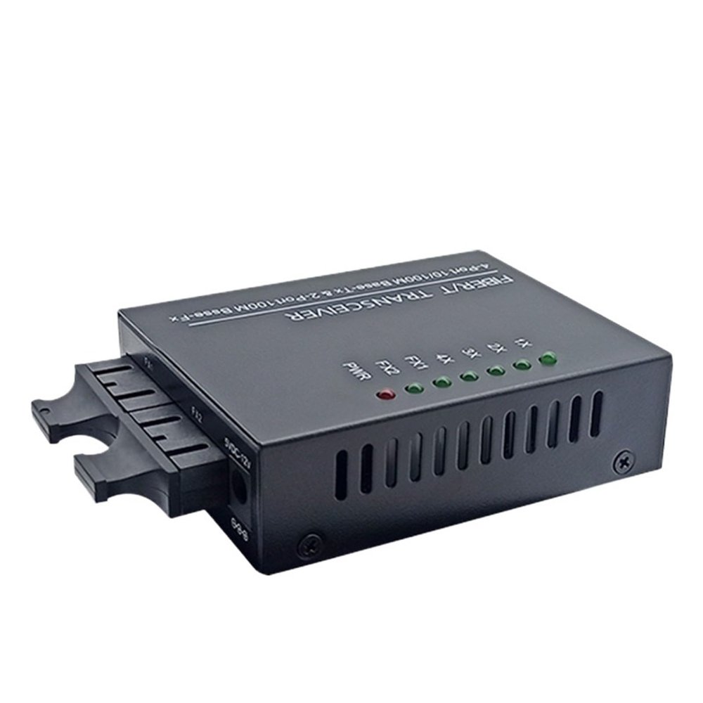 10/100M 20KM 2 Fiber Optic Ports 4 RJ45 Port Media Converter 1310nm/1550nm&1310nm Single Mode SC Optical Transceiver(1 pcs Duplex 2F-4E)