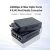 10/100M 20KM 2 Fiber Optic Ports 4 RJ45 Port Media Converter 1310nm/1550nm&1310nm Single Mode SC Optical Transceiver(1 pcs Duplex 2F-4E) view 2