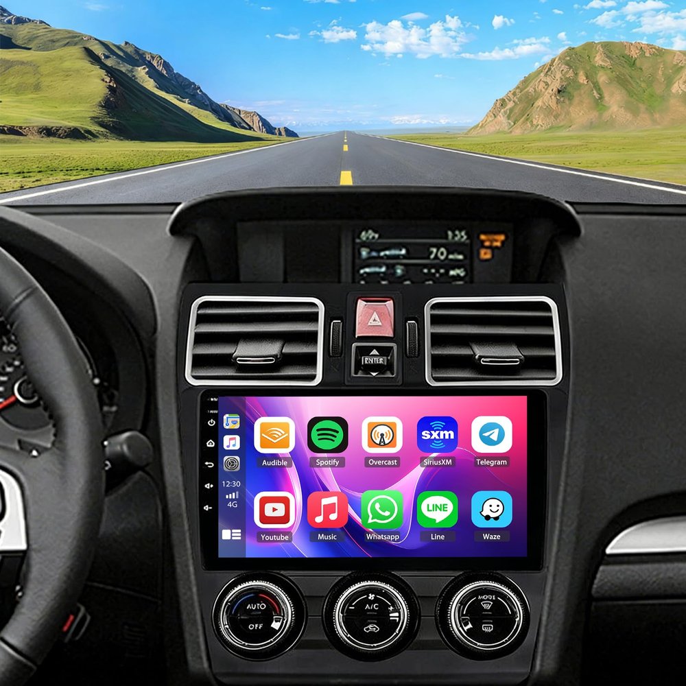 2+64G Android 15 Car Stereo for Subaru Forester WRX Impreza 2015 2016 2017 2018 Radio Wireless Carplay Android Auto, 9IN IPS Touch Screen 5G WiFi/GPS Navi/FM RDS/EQ/Audio/Camera/MIC
