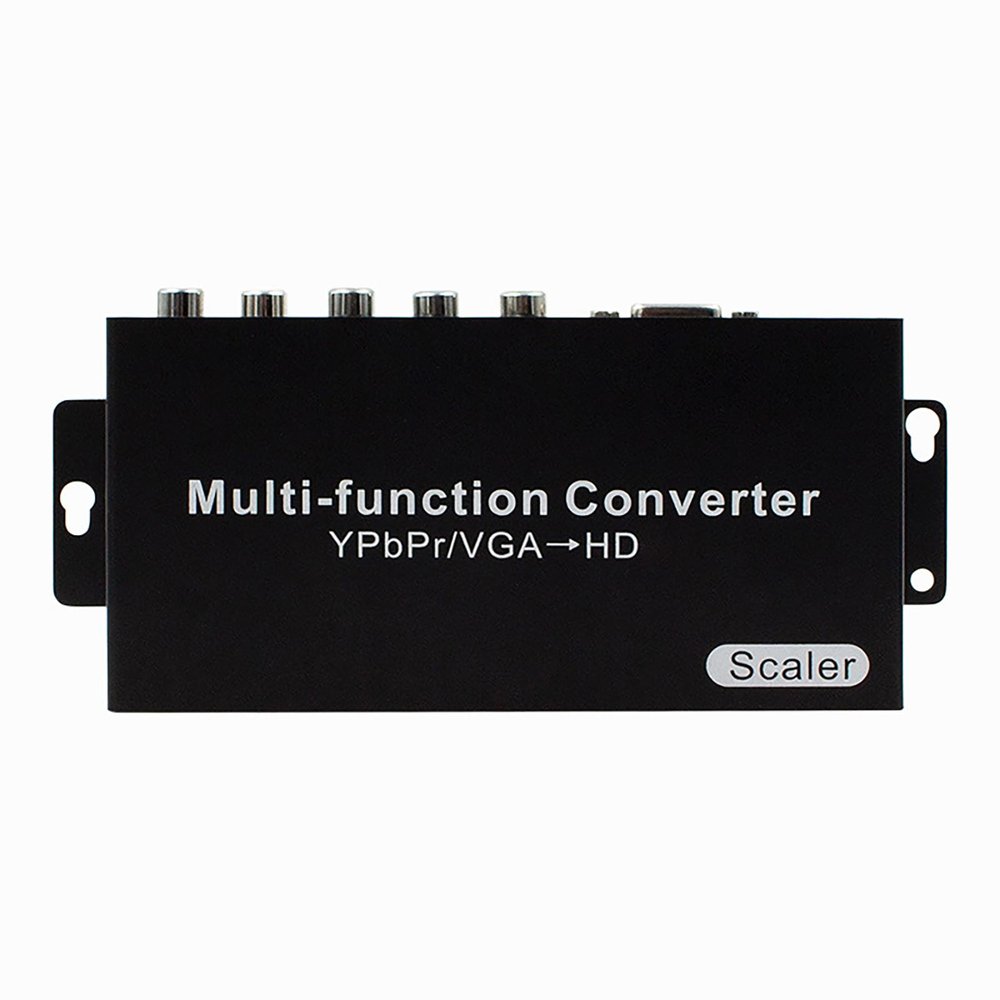 Easy-to-Use YPbPr/VGA Scart to HDTV Port Converter with Double Input Option Portable Conversion Adapter Black Component Video Output