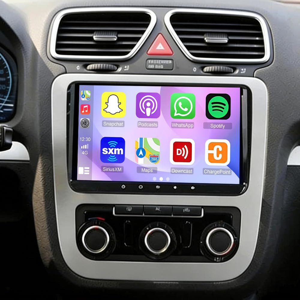 4+64G Android 15 Car Stereo for Volkswagen T5 Transporter 2010 2011 2012 2013 Radio Wireless Carplay Android Auto, 9IN IPS Touch Screen 5G WiFi/GPS Navi/FM RDS/EQ/Audio/Camera/MIC