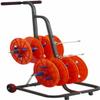 4/6 Reel Wire Spool Rack with Wheel,Cable Dispenser with Storage Tray,Electrical Wire Spool Holder Cart,for Electrical Wire Pullers view 1