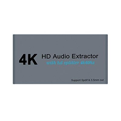 4K@60fs HDMI Audio Splitter HDMI2.0 Audio Decoder Audio Extractor HDMI 1 in 2 Out HDMI 1 * 2 HDCP2.2 (SPDIF+ 3.5mm Jack)