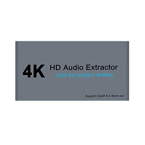4K@60fs HDMI Audio Splitter HDMI2.0 Audio Decoder Audio Extractor HDMI 1 in 2 Out HDMI 1 * 2 HDCP2.2 (SPDIF+ 3.5mm Jack)