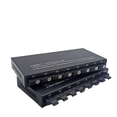 100/1000M Gigabit Ethernet Fiber Switch 8*1.25G Port 2 RJ45 Media Converter 20KM SC Single Mode Optical Transceiver(1 pcs Duplex 8F-2E)
