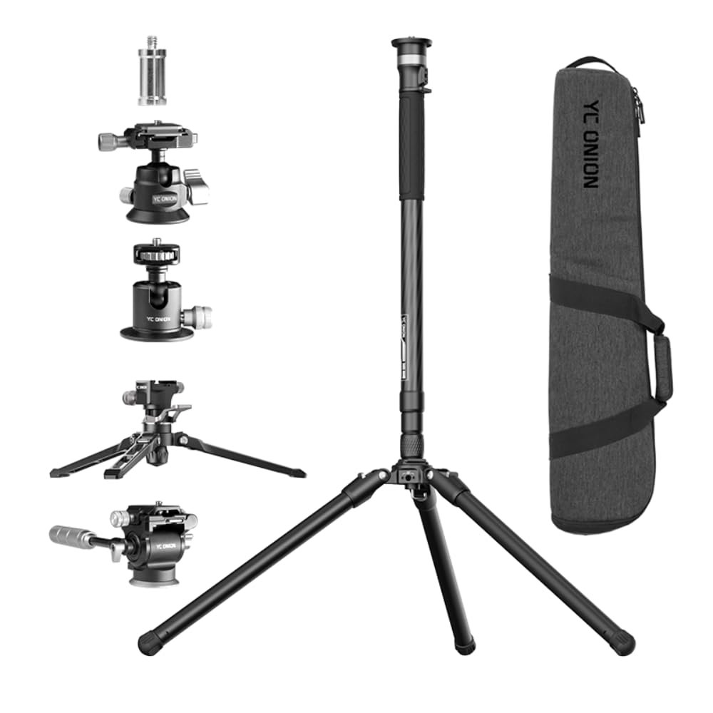 YC ONION FOTO Tako Nano Monopod Professional Version with FX50 Fluid Head BC26 Ball Head Light Stand