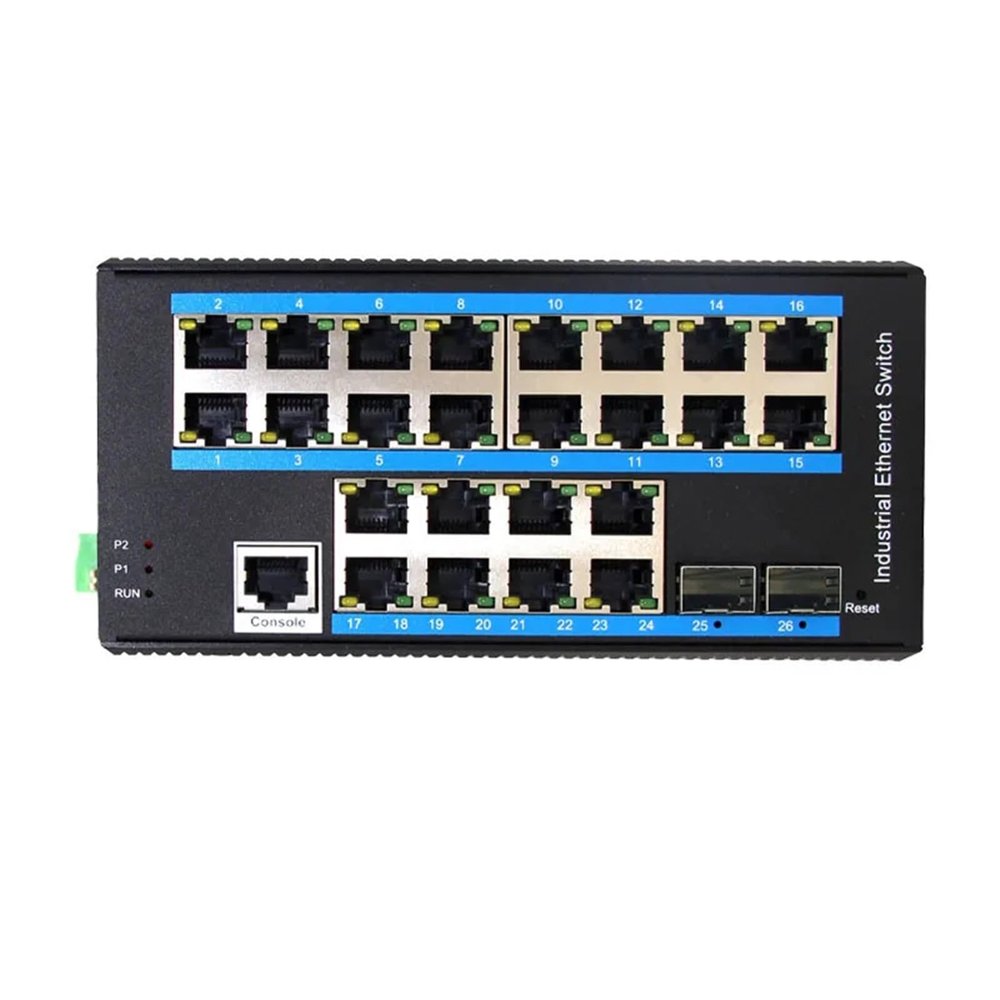 L2 Managed Industrial Grade POE with 24*1000M RJ45 Slot Ports and 2*1000M SFP uplink Ports