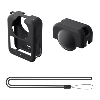 360 Camera Silicone Case Shock Anti Cover Lens Protector Easy Access Ports and Quick Release Adapter