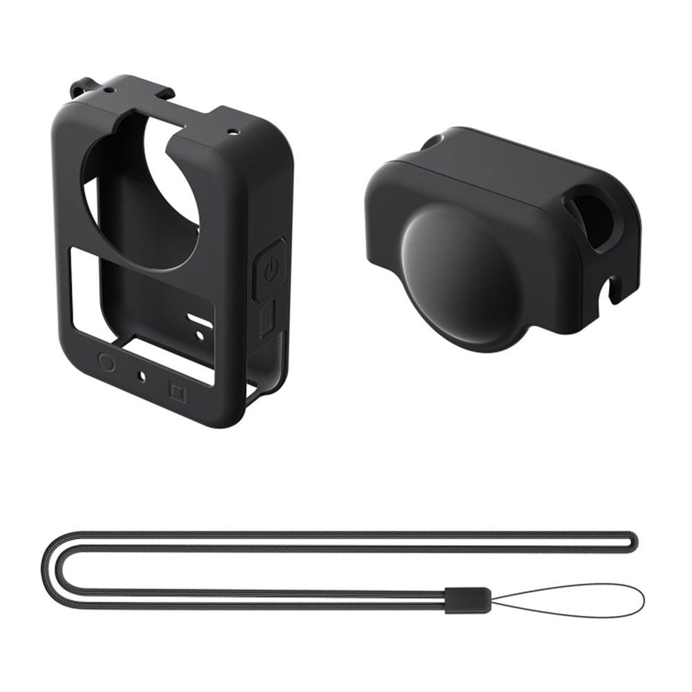 360 Camera Silicone Case Shock Anti Cover Lens Protector Easy Access Ports and Quick Release Adapter
