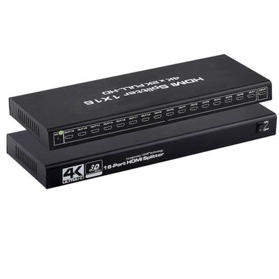 HDMI Splitter, Duplicate/Mirror, 4K HDMI Splitter 1 in 16 Out [Metal Case, 16Port ], Powered Splitter, 1 Source to 16 Identical Displays for TV, Projector