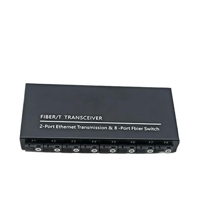 100/1000M Gigabit Ethernet Fiber Switch 8*1.25G Port 2 RJ45 Media Converter 20KM SC Single Mode Optical Transceiver(1 pcs Simplex 8F-2E)