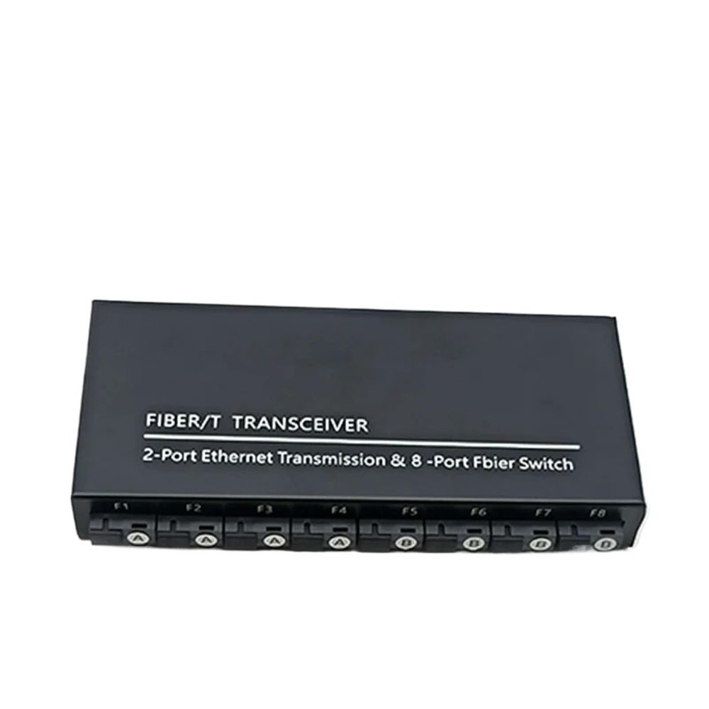 100/1000M Gigabit Ethernet Fiber Switch 8*1.25G Port 2 RJ45 Media Converter 20KM SC Single Mode Optical Transceiver(1 pcs Simplex 8F-2E)