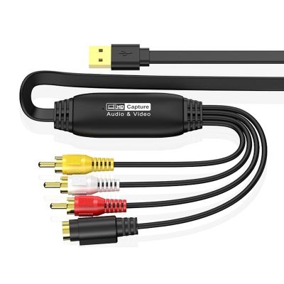 YUEHISY Video Capture Card USB 2.0 for VHS VCR, AV to USB Audio Video Converter, Tape Player Camcorder & Gaming Systems