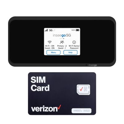 5G Mobile Portable WiFi, Verizon Wireless Jetpack Inseego MiFi M2100, Free VPN Mobile Hotspot for Travel, Unlocked Globally, Speed Up to 2,7 Gbps, Use 8 hrs, EVDO-LINK Bundle (Budget)
