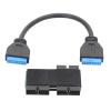 19Pin USB 3.0 Adapter Connector 1 USB Female to 2 Male Converter Hub with Chip and Modular Cable Design view 1