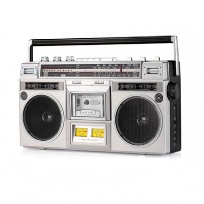 Portable Bluetooth CD Player & Cassette Recorder with AM/FM Radio, USB/SD Input - Compact Stereo Music Player for Travel & Family Gatherings