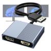 DisplayPort to HDMI and DisplayPort Adapter, 4K@60Hz Dual Monitor Adapter, DP to HDMI/Display Port Splitter 1 in 2 out Extended Display, DisplayPort MST Hub for Desktop Laptop Graphic Card view 1