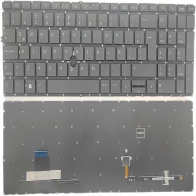 100% New Spanish Replacement Laptop Keyboard for HP Elitebook 750 G7 755 G7 850 G7 855 G7 750 G8 755 G8 850 G8 855 G8, Zbook Firefly 15 G7 15 G8, Black Keyboard with Pointer/Without Backlit