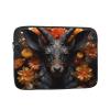 17 Inch Laptop Handbag, Minimalist Style Black Antelope With Flowers Print Design Lightweight Portable For Daily Commute Work view 1