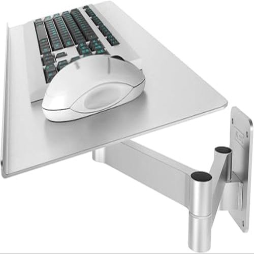Laptop Wall Mount - Adjustable 360 Rotating Holder, Foldable Aluminum Arm for Space-Saving Home Office & Gaming Workstations