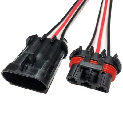 Dj70282a-6.3 car Electronic Fan Connector 2/3/pin Water Tank Radiator high Current Harness Plug Wire Length 15cm(3p Strip line,1sets)