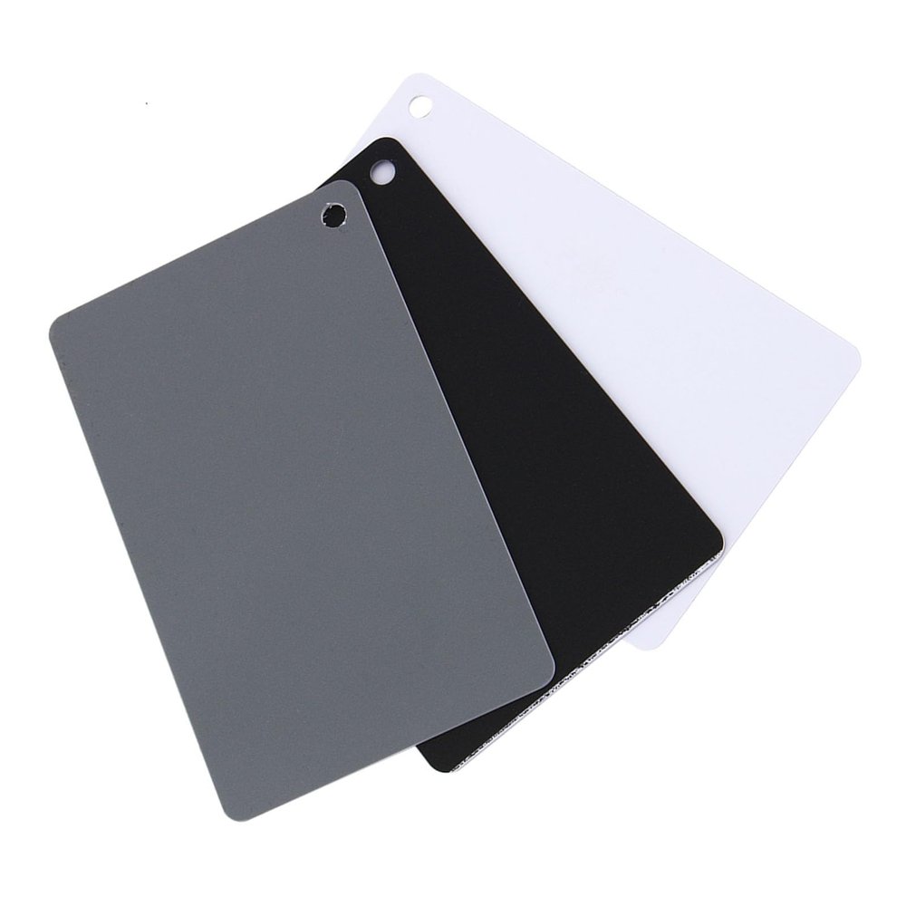 HaloVerde 18% Gray White Balance Card with White and Black references, a Pliable and Lightweight 3 in 1 Color Balance Card for Photography Lovers