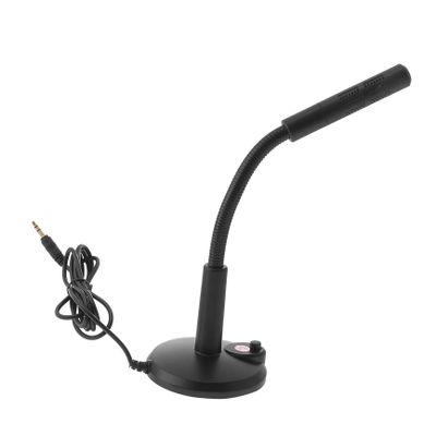 POPETPOP Computer Desktop Microphone 3.5Mm Plug-and-Play Portable Mic for Voice Chat and Recording, Black Plastic Base Versatile Microphone for Laptop Streaming and Meetings