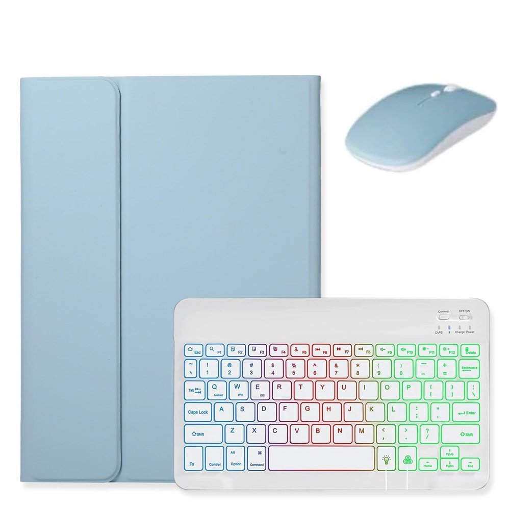 Backlit Keyboard Case for Galaxy Tab A11+ Plus / A9+ Plus 11 inch Case with Mouse and Detachable Backlight Color Keyboard Case with S Pen Holder,Mist Blue