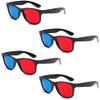 4Pcs Red and Blue 3D Glasses Universal TV Movie Dimensional Video Frame 3D Glasses DVD Game Glass 3D Style Glasses for 3D Movies Games,3D Viewing Glasses,Light Simple Design,Accessories view 1